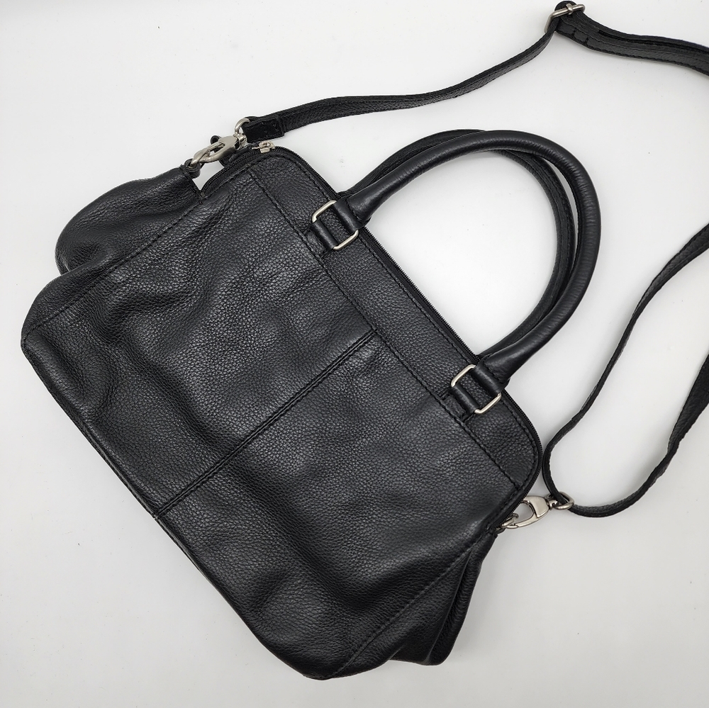 Colorado Black Leather Multi Compartment Large Cross Body Shoulder Tote Bag - Picture 13 of 16